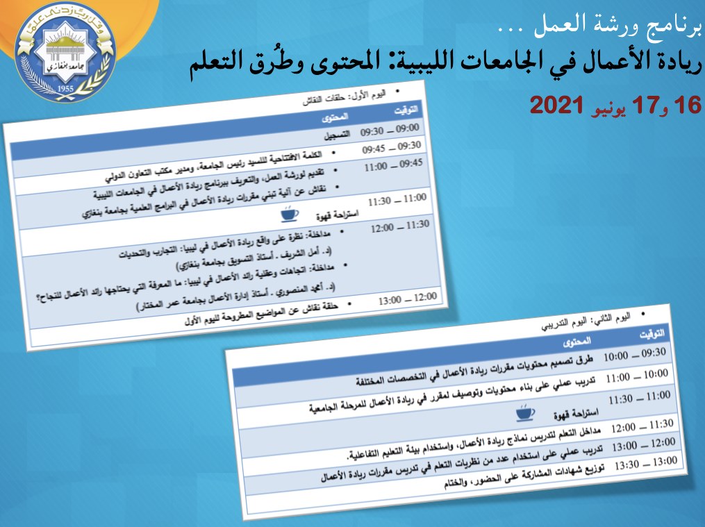 ريادة الأعمال في الجامعات الليبية : المحتوى و طرق التعلم