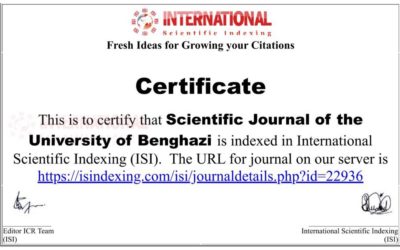 فهرسة مجلة جامعة بنغازي العلمية بقاعدة البيانات الدولية International Scientific Indexing (ISI)