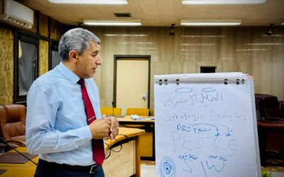 خدمة المجتمع والبيئة تنظم ورشة عمل لتحليل بيئة العمل الداخلية والخارجية في إعداد الخطط الاستراتيجية