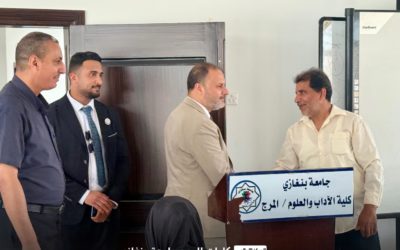 رئيس جامعة بنغازي يتابع سير الامتحانات النهائية بقسم الإعداديات الطبية – كلية الآداب والعلوم المرج