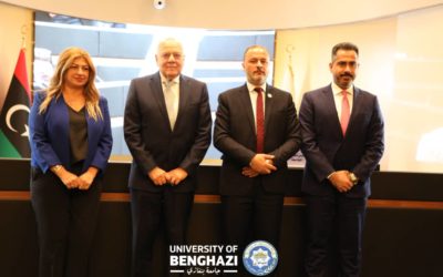 رئيس جامعة بنغازي يستقبل الأمين العام الاتحاد الجامعات العربية الدكتور عمرو عزت سلامة بجامعة بنغازي