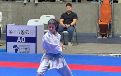 الطالبة سما فريطيس ترفع علم ليبيا في بطولة شمال أفريقيا للكاراتيه بالقاهرة