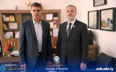 رئيس جامعة بنغازي يزور كلية التربية لمتابعة سير العملية التعليمية