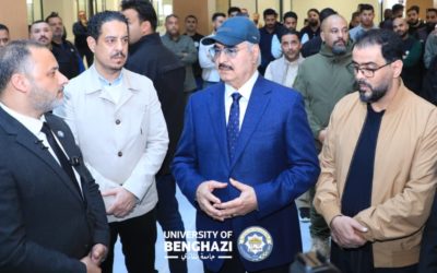 زيارة رفيعة المستوى لجامعة بنغازي للاطلاع على أعمال الإعمار  والتأهب للافتتاح