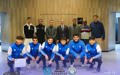 رئيس جامعة بنغازي  يستقبل منتخب خماسيات كرة القدم