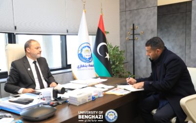 رئيس جامعة بنغازي يطّلع على مخرجات اجتماع تنفيذ اتفاقية التعاون مع الجامعة الأردنية