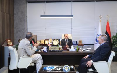 جامعة بنغازي وشركة العبور الوطنية يبحثان آفاق التعاون في التقنيات الجيومكانية ودعم التنمية المكانية