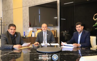 رئيس جامعة بنغازي يترأس اجتماعاً موسعاً لمتابعة الملفات الأكاديمية والإدارية وتسليم المقر الجديد لكلية هندسة العمارة