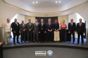 University of Benghazi President Eiz Eldeen Aldressi meeting Italian Consul General Filippo Colombo