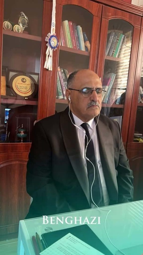 Professor Mahmoud Abdullah Aqdoura representing the University of Benghazi at the founding of MANFS