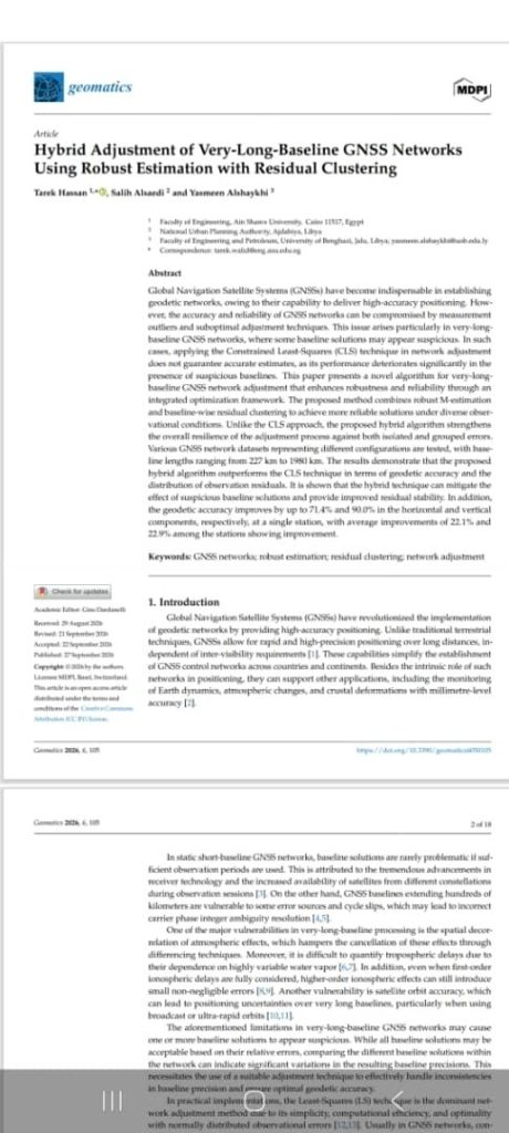 GNSS network research on positioning accuracy and geodetic measurements