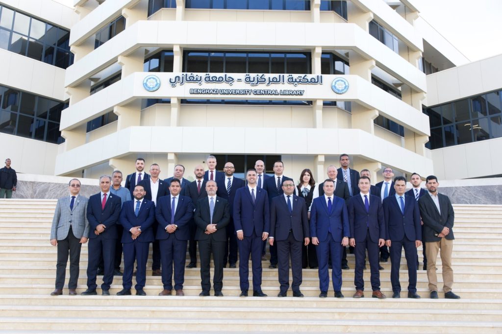 University of Benghazi President Eiz Eldeen Aldressi with Malta Deputy Prime Minister Ian Borg during the official visit