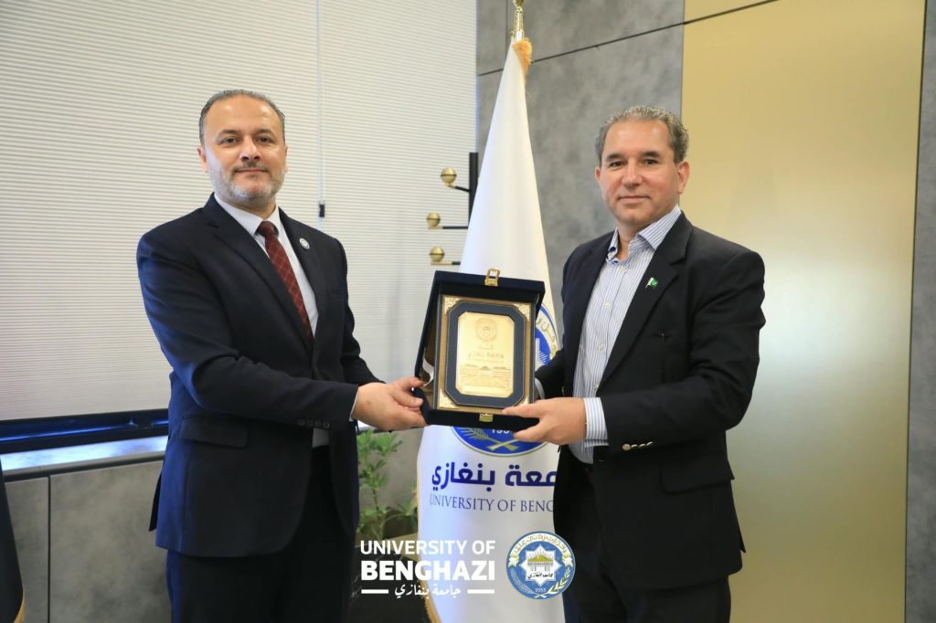 University of Benghazi President Eiz Eldeen Aldressi meeting Pakistan Ambassador Mumtaz Hussain